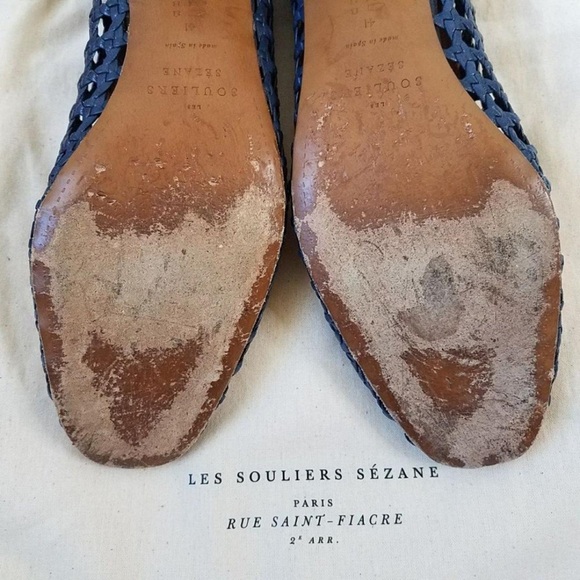 Sezane Navy Blue Woven Flats - Picture 5 of 10